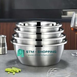 مجموعة من 5 قطع أوعية الخلط من الفولاذ المقاوم للصدأ علامة STM